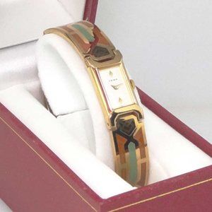 YEMA Paris YM 302 Women's 3-3/4 Ligne Quartz Bangle Watch *New Vintage (Epoxy)